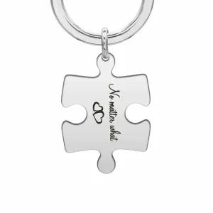 Breloc Argint 925 Premium, personalizat, puzzle mare (35 mm)