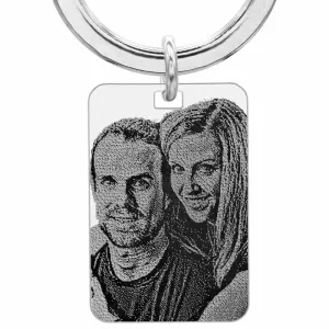 Breloc Argint 925 Premium, personalizat cu poza, placuta (30 mm)