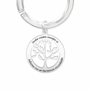 Breloc Argint 925 Premium, personalizat, copacul vietii (28 mm)