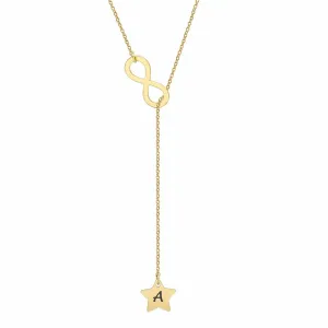 Lantisor Argint 925 Premium, steluta trecuta prin infinit, personalizat