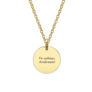 Lantisor Aur dama, banut mic 12 mm, personalizat