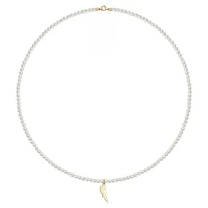 Colier perle scoica si Aripa de aur (12mm)