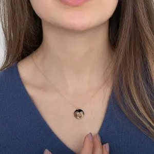 Lantisor Aur 14K Premium, dama, banut mediu 15 mm, personalizat cu poza