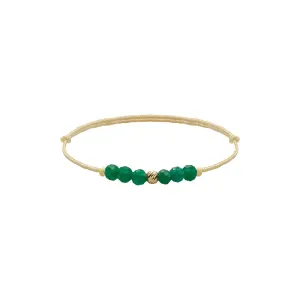 Inel Aur 14K Premium, biluta si pietre naturale malachit, snur reglabil