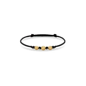 Inel Aur 14K Premium, bilute si pietre naturale Spinel negru, snur reglabil
