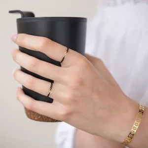 Inel snur reglabil Aur 14K Premium, infinit (8 mm)