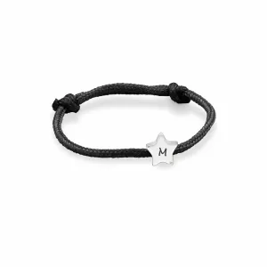 Inel snur reglabil steluta 5 mm personalizata gravura initiala Argint 925 Premium