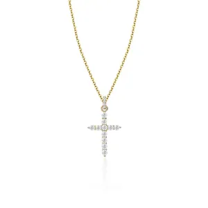 Lantisor Argint 925 Premium dama - cruce medie cu zirconii