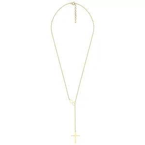 Lantisor Argint 925 Premium dama - infinit si cruce ( 25mm )