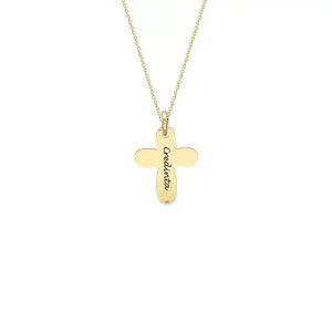 Lantisor Aur 14K Premium de dama, cruce medie 12 mm, personalizat
