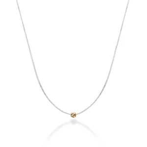 Lantisor cu fir transparent si biluta Aur 14K Premium