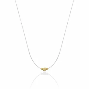 Lantisor cu fir transparent si bilute Aur 14K Premium