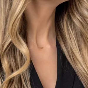 Lantisor cu fir transparent si bilute Aur 14K Premium