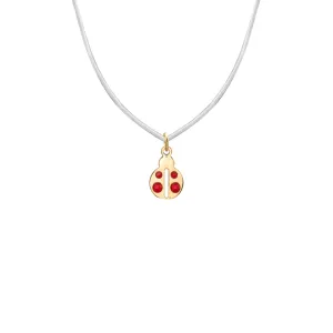 Lantisor Dama Aur 14K, cu fir transparent si pandantiv gargarita (7 mm )