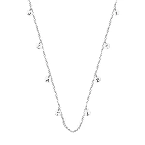 Lantisor tip salba cu banuti 5 mm Argint 925 Premium, personalizat initiale