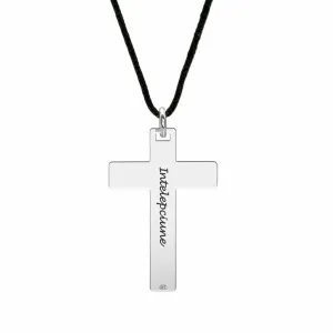 Pandantiv personalizat, Argint 925 Premium, cruce mari (28 mm)