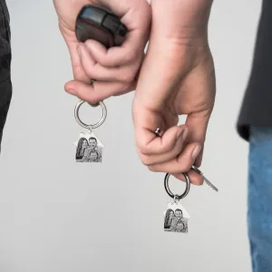 Brelocuri Argint 925 Premium, personalizate cu poza, casa (30 mm)