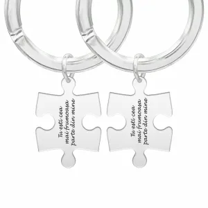 Brelocuri Argint 925 Premium, personalizate, puzzle mare (35 mm)