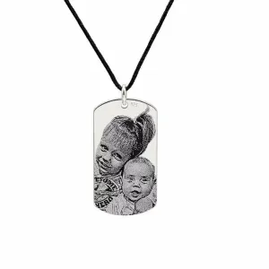 Pandantiv personalizat cu poza, Argint, placuta Army 28 mm