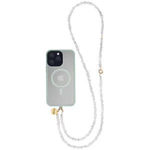 Perla9 Lant telefon / Colier / Curea THE TWIST accesoriu multifunctional din perle sintetice - placat cu aur galben