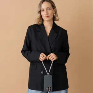 Perla9 Maner telefon / Colier THE TWIST accesoriu multifunctional din perle sintetice - placat cu aur galben