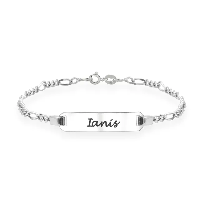Bratara din Argint 925 Premium, personalizata cu gravura (21 mm) (nou nascut - 10 ani)