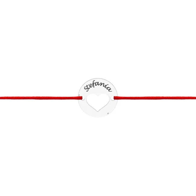 Bratara Argint 925 Premium dama, snur si banut mic, inima, personalizata (11 mm)