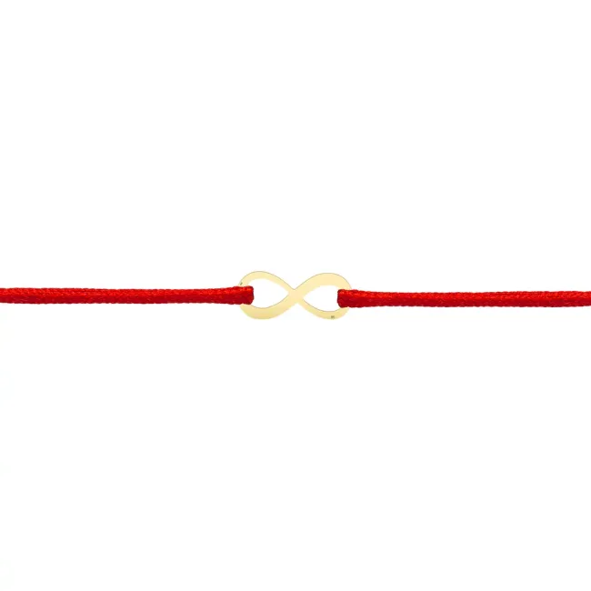 Bratara Aur 14K Dama, snur rosu si infinit (8 mm)
