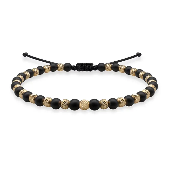 Bratara Aur 14K Premium barbati, mix bilute si onix