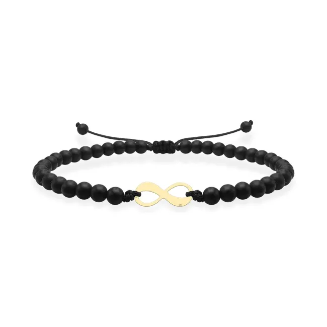 Bratara Aur barbati, onix si infinit (14 mm)