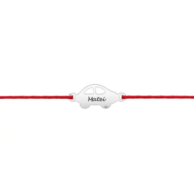 Bratara Aur 14K Premium bebelusi, snur si masinuta, personalizata (16 mm)