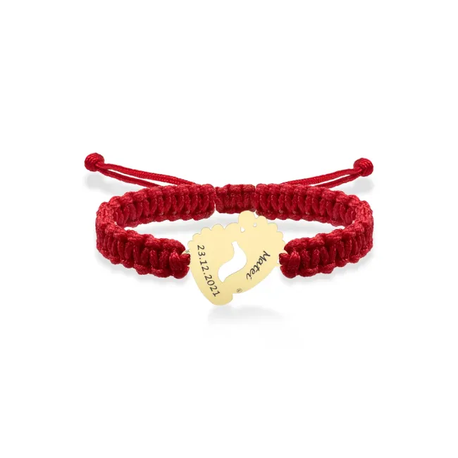 Bratara Aur 14K Premium copii, snur si talpite, personalizata (11 mm)