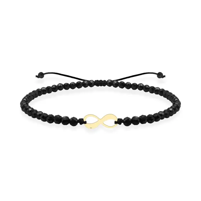 Bratara Aur dama, snur cu spinel si infinit (10 mm)