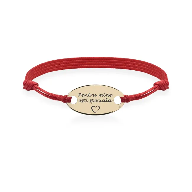 Bratara Aur 14K Premium dama, snur gros si oval, personalizata (22 mm)