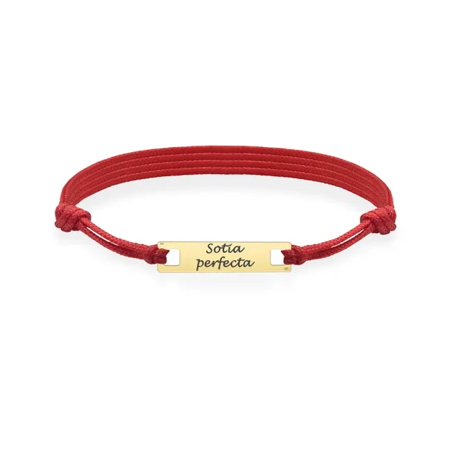 Bratara Aur 14K Premium dama, snur gros si placuta, personalizata (25 mm)