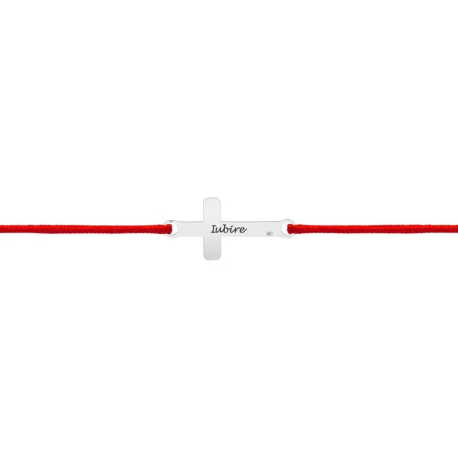Bratara Aur 14K Premium dama, snur si cruce mare, personalizata (16 mm) picture - 4