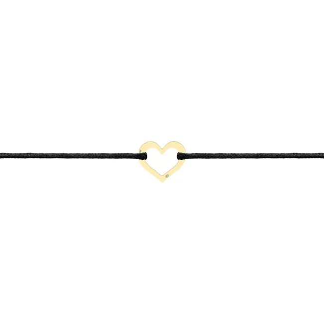 Bratara Aur 14K Premium de dama, snur si inima decupata (8 mm)