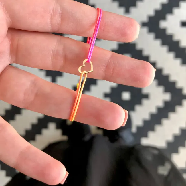 Bratara Aur 14K Premium de dama, snur si inima decupata (8 mm) picture - 8