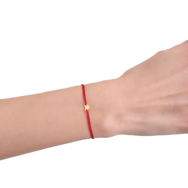 Bratara Aur dama, snur si inima, personalizata text predefinit (10 mm)