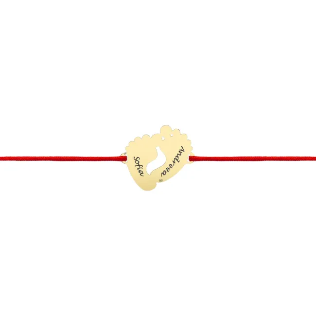 Bratara Aur 14K Premium dama, snur si talpite, personalizata (11 mm)