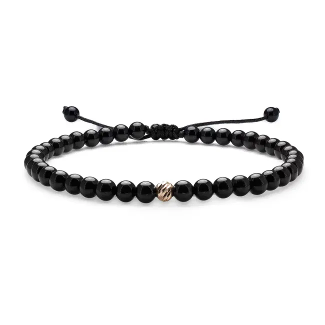 Bratara barbateasca, onix si biluta Aur 14K Premium (4 mm)