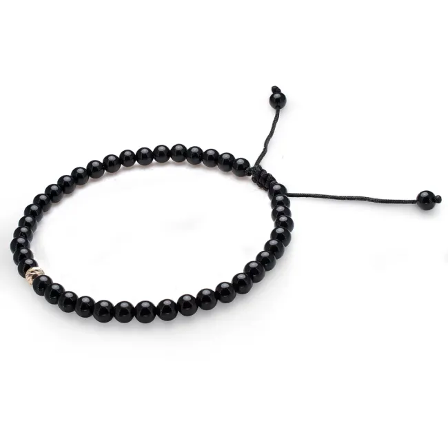 Bratara barbateasca, onix si biluta Aur 14K Premium (4 mm) picture - 6