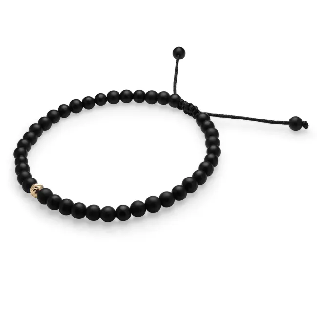 Bratara barbateasca, onix si biluta Aur 14K Premium (4 mm) picture - 7