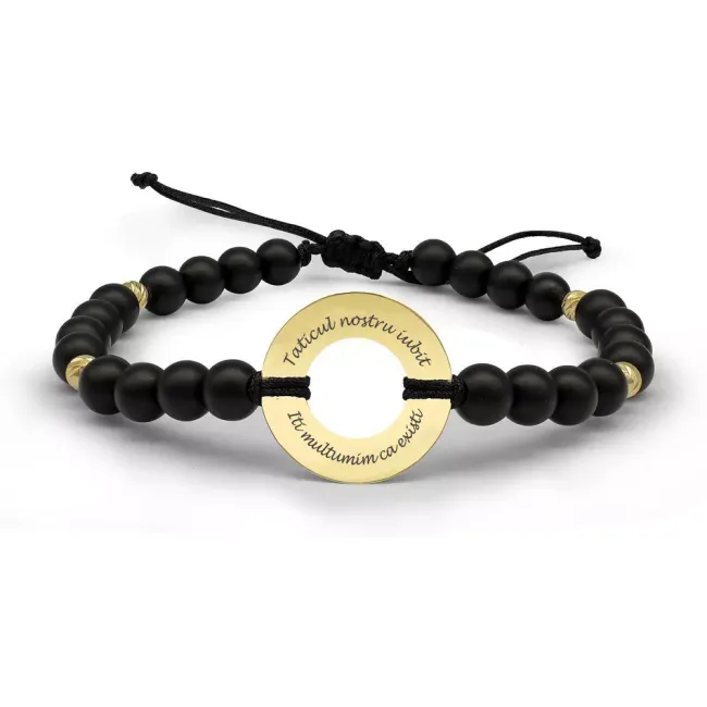 Bratara barbat din Aur 14K Premium, personalizata cu gravura (20 mm)