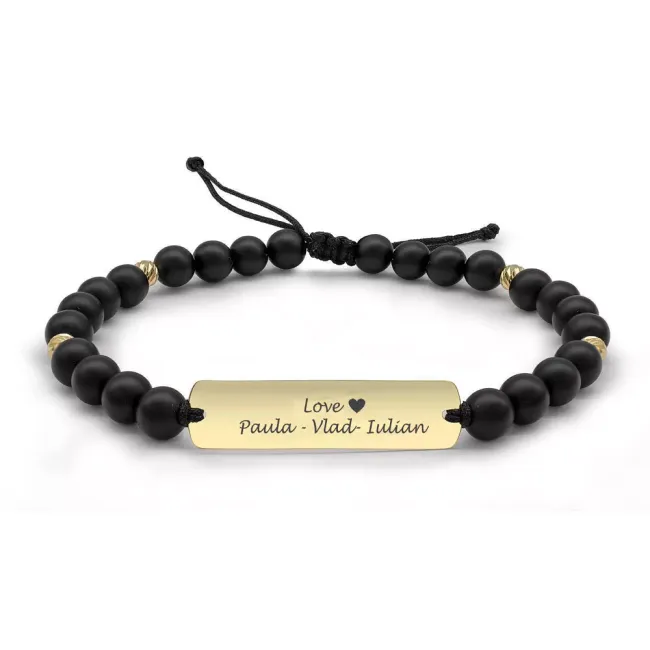 Bratara barbat din Aur 14K Premium, personalizata cu gravura (33 mm)