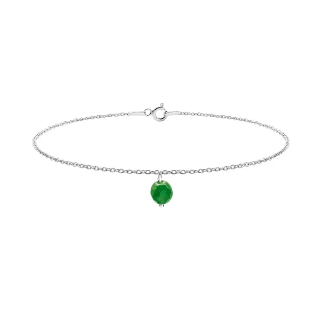 Bratara Dama Argint cu Piatra Jad Verde (6mm)