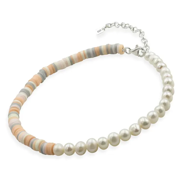Bratara de picior, Argint 925 Premium, mix discuri nude argila si perle picture - 8