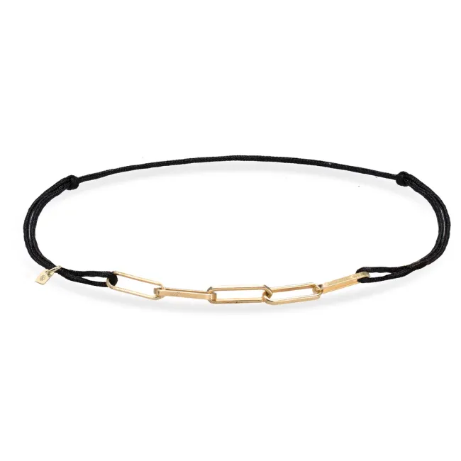 Bratara de picior, Argint 925 Premium, mix snur si lant, reglabila