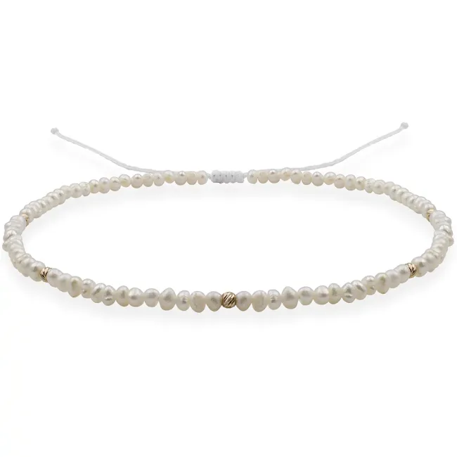 Bratara de picior, perle si bilute Aur 14K Premium