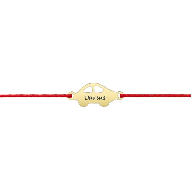 Bratara din Argint 925 Premium, cu snur reglabil si personalizata cu gravura (16 mm)